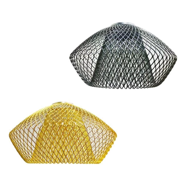 Abat-jour Cage D'ampoule Métal Noir Vintage - 14,5 X 12,5 Cm