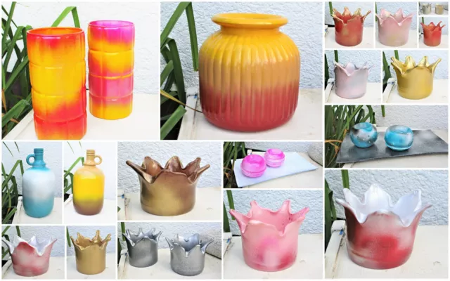 Vase Glasvase Glasflasche Blumenvase Etagenteller Keramik Übertopf Dekovase