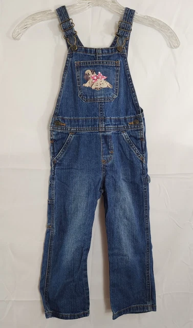 Wrangler Authentics Kids Classic Blue Denim Overall Size 4T  Pug Frenchie