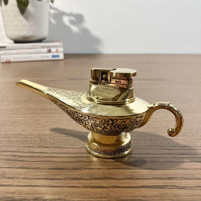Lampe à Huile En Laiton - Décor Bateau / Orientale - Vintage