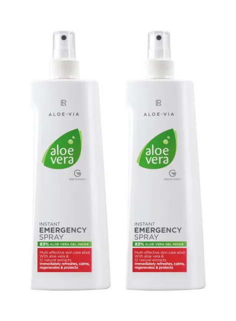 (51,19 EUR/l) 2x LR ALOE VIA Aloe Vera Schnelles Emergency Hautspray 400 ml