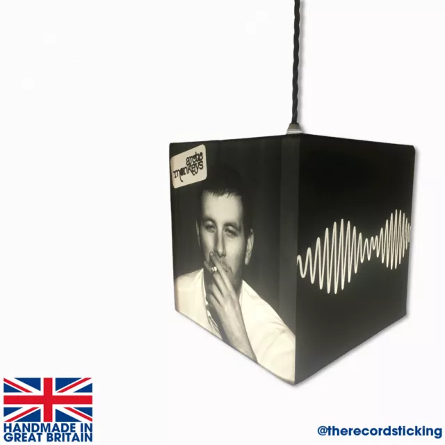 Handmade Arctic Monkeys Lamp or Ceiling Shade - 20x20cm- artwork, Canvas, turner