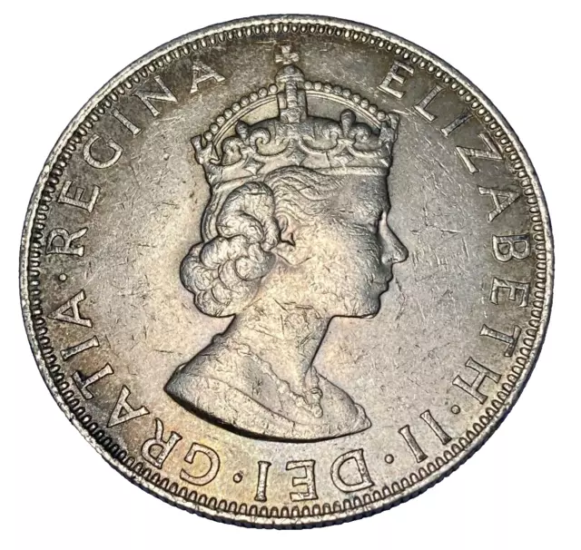 1964 Elizabeth Ii One Bermuda Crown Silver .500 Coin - High Grade Lustre Tone