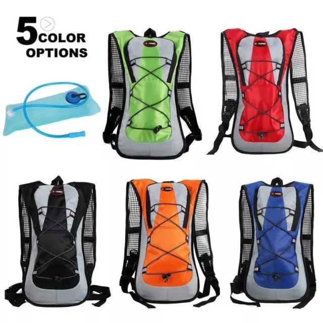 Hiking Camping Cycling Running Hydration Pack 5L Backpack Bag + 2L Water Bladder