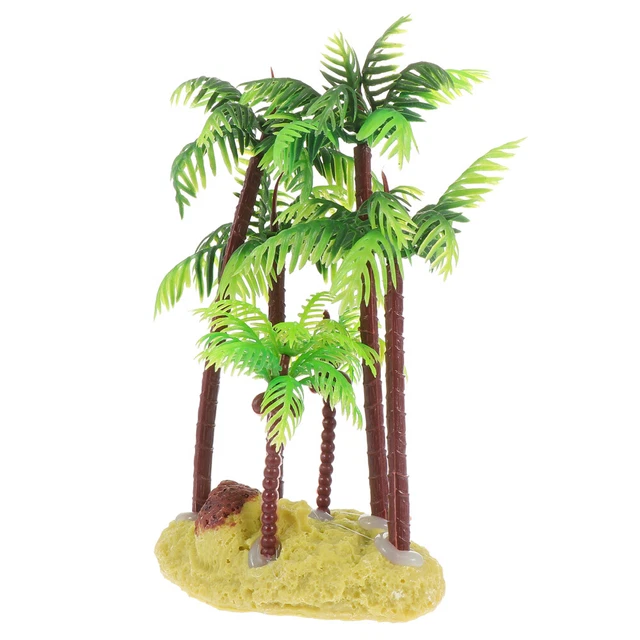 Fish Tank Landscape Aquarium Coconut Tree Decoration Artificial Plants Palm