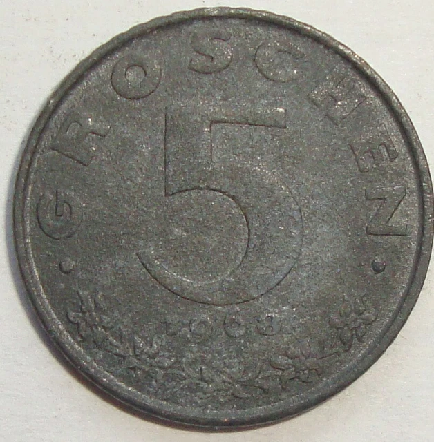 1968 Austria 5 Groschen World Coin Nice!