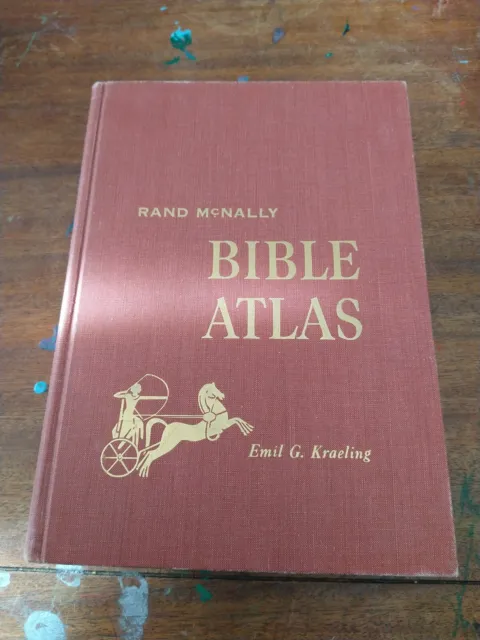 Rand McNally Bible Atlas Book Kraeling HC No DJ Color Maps Details Christian