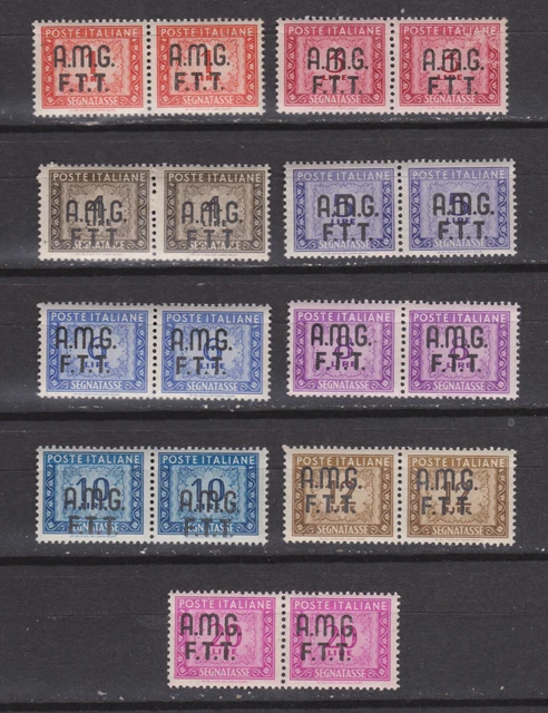 Italy Trieste sc# J7-J15 MNH OG pairs Postage Due Zone A AMG-FTT 1947