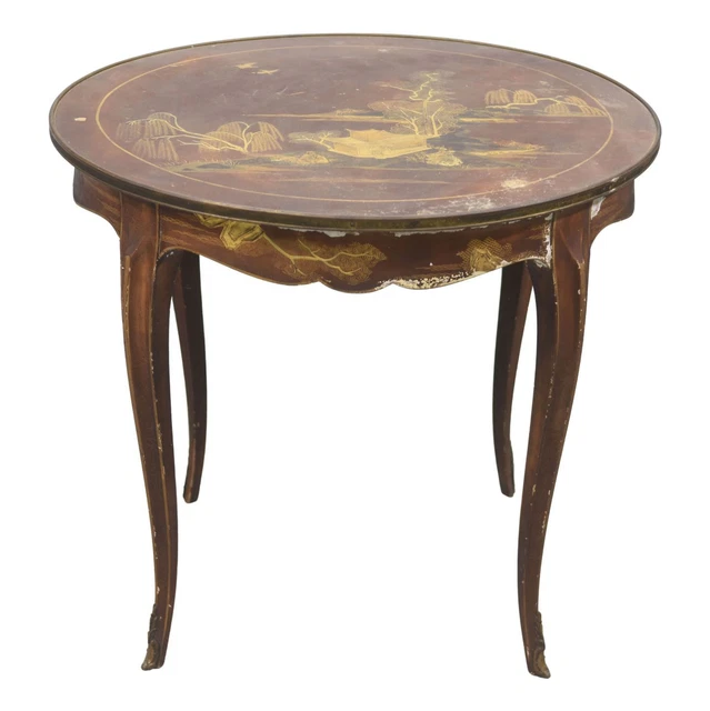 Table Basse Laquée Rouge Style Colonial Asiatique - 140x90x36 Cm - Bois Massif - Occasion
