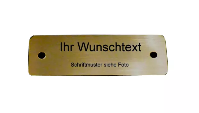 Namensschild Türschild Briefastenschild 80x30mm Messing incl. 3 Zeilige Gravur