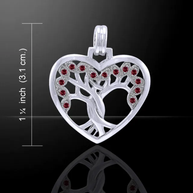 Tree of Life Heart Pendant .925 Sterling Silver Gem Peter Stone Fine Jewelry 3