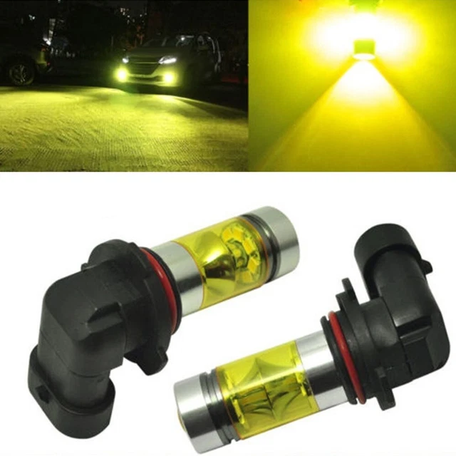 LED Phare 9145 3000K Jaune 100W Kit Ampoule 360 Degré 9005 Feu Anti Brouillard