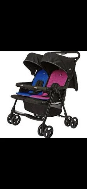 Joie Aire Twin Pink/Blue Pushchair Double Seat Stroller.