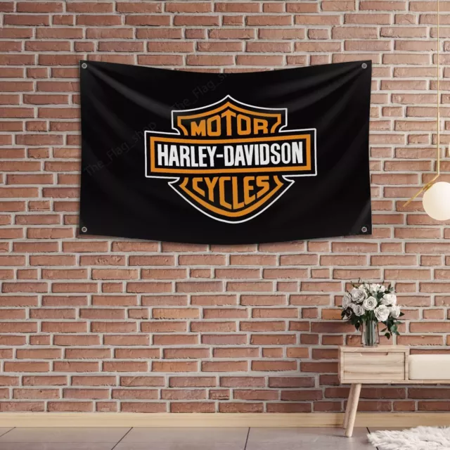 Drapeau Harley Davidson 3x5 pieds, bannière Man Cave, Garage, atelier,...