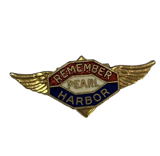 Remember Pearl Harbor WWII Eagle Pin Brooch Military Sweetheart Homefront 1940s