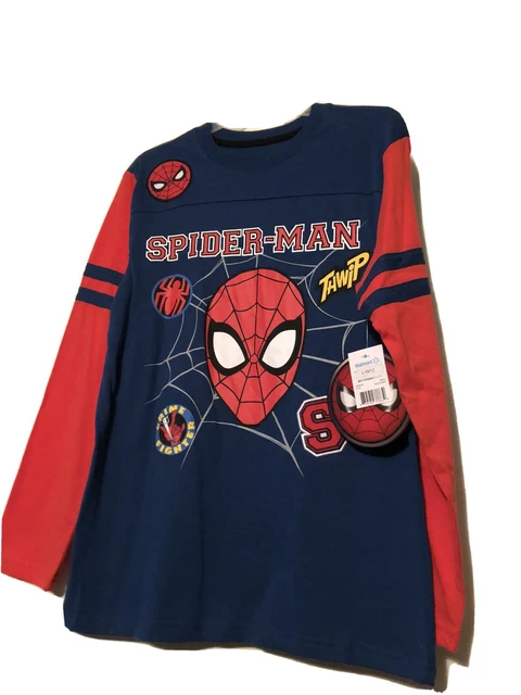 Marvel Kid's Long Sleeve Graphic Boys Tshirt Tee  Spiderman Blue sz L/G 10/12
