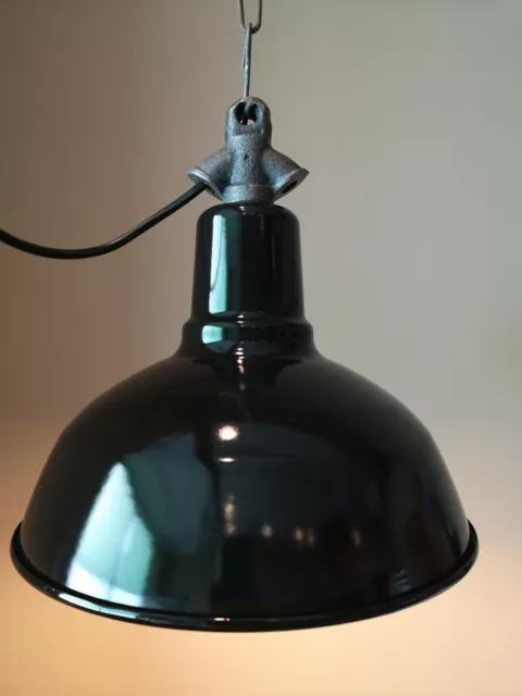 Bauhaus Art Deco Industrie Leuchte  Fabrik Decken Lampe Emaille Schirm Led T.ii 2