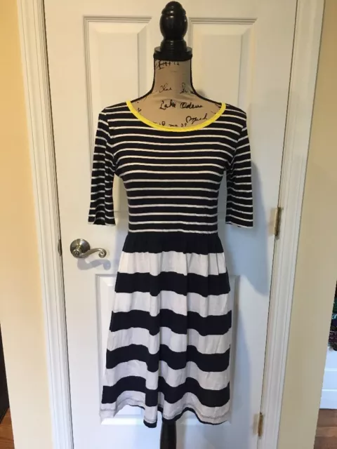 Anthropologie Saturday Sunday Women's Dress Navy White Stripes Small EUC