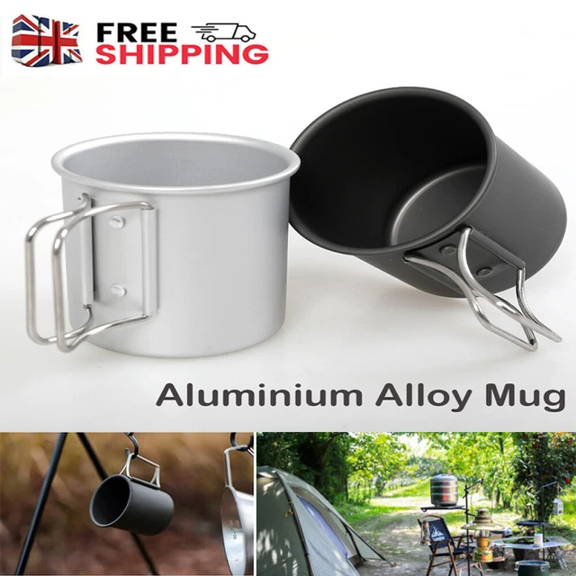 Outdoor Camping Trinkbecher mit faltbarem Griff Aluminiumlegierung Kaffeebecher UK