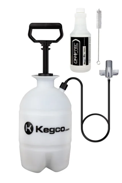 Draftec Deluxe Kegerator Cleaning Kit Pressurized Hand Pump Beer Line Cleaner