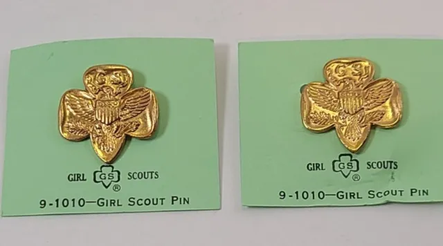 Vintage Girl Scout Pins Lot of 2 Safety Pin Clasp