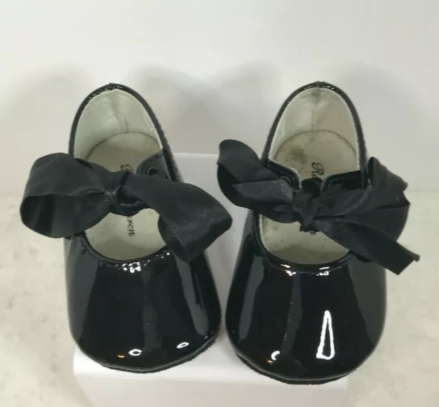 Vintage Ralph Lauren Briley Black Patent Layette Shoes  Size: 1