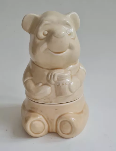 Disney Winnie The Pooh Honey Hunny Pot Sculpted 3D Ceramic Snack Cookie Jar, Yellow