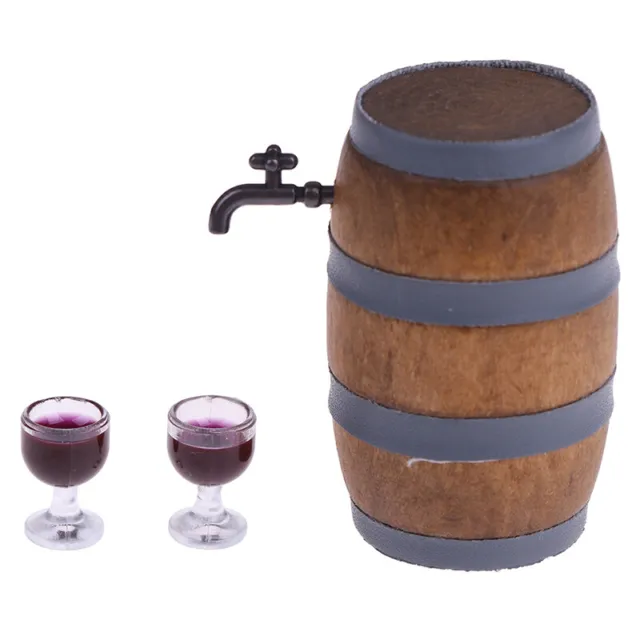 1:12 Doll house mini furniture accessory wine barrel model with wine  J-wf