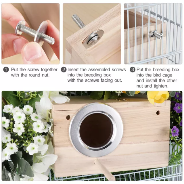 Wooden Nest Box Mini Breeding Boxes Aviary Bird House Budgie Nesting Wood Stick