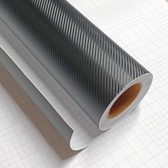 120 X60 3D Carbon Fiber Film Twill Weave Vinyl Sheet Roll Wrap, Black