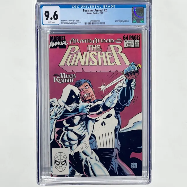 CGC 9.6 NM+ Punisher Annual #2 1st meeting of Moon Knight & Punisher 1989 Marvel