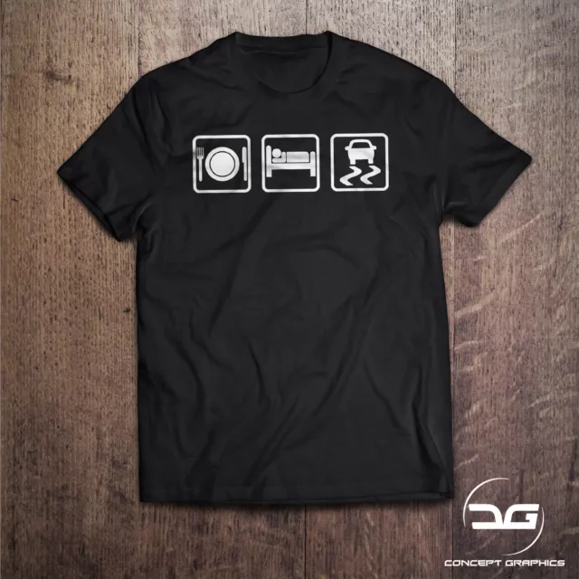 T-shirt da uomo Funny Eat Sleep Drift nera divertente novità MX5 GT86