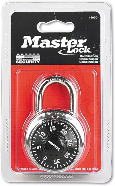 Combinación de cerradura de casillero Master Lock 1500D candado antishim negro ¡NUEVO!