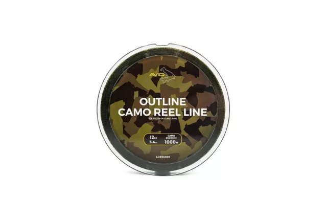 Avid Outline Camo Reel Line 300m or 1000m Carp Fishing Line