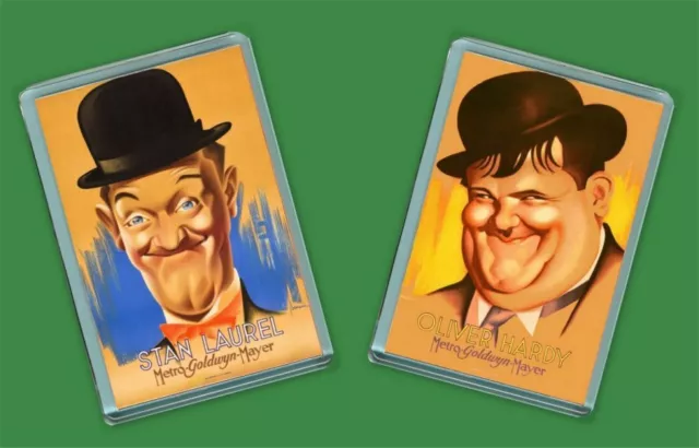 Laurel and & Hardy - MGM 1930's POSTER ART - PAIR of JUMBO FRIDGE MAGNETS