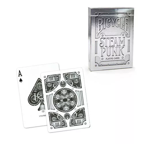 Bicycle Silver Steampunk Deck - Playing Cards - Magic Tricks - New