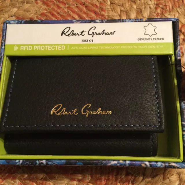 Robert Graham Mens TRI-fold Wallet Leather Black