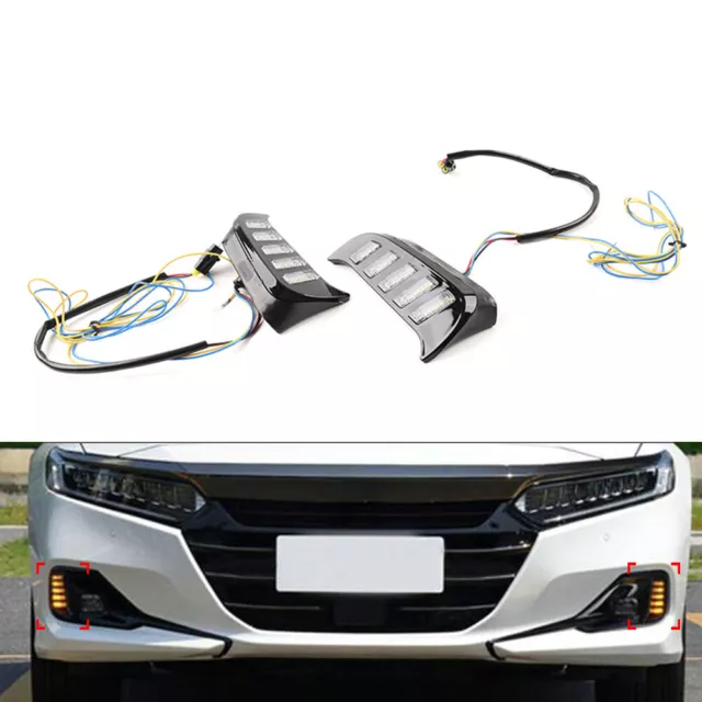 LED Daytime Running Light Fog Lamp Turn Signal For Honda Accord 2021-2023