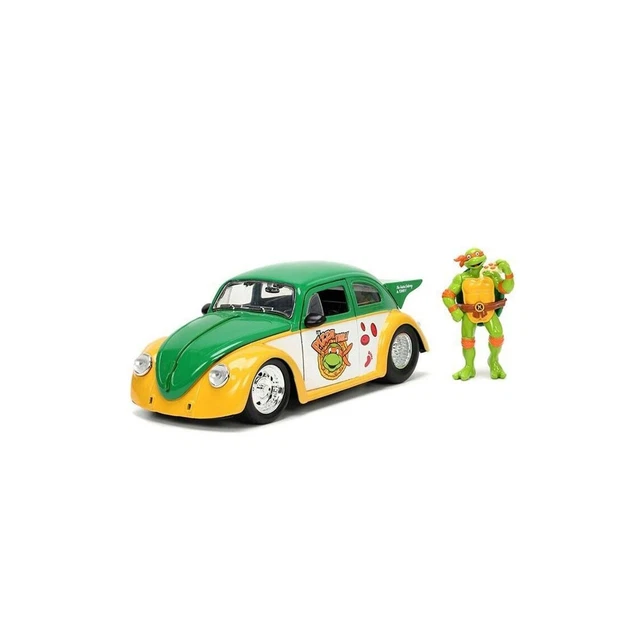 Jada Jada33741 VW Beetle Ninja Turtles W/Michelangelo Figure Bi-Color 1 1/24