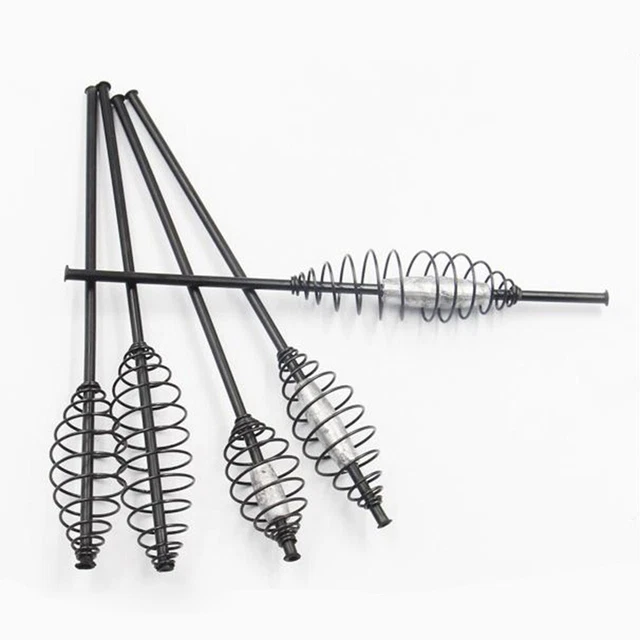 Alimentatore acciaio inox nero primavera pesca gabbia lunga trappola