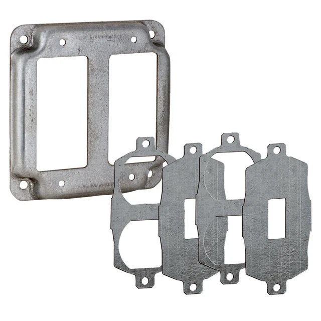 Raco 809U 4-3/16" 1/2" Raised Square Universal 2 Device Crushed