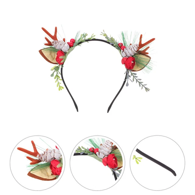 Diadema de alce fiesta de Navidad cinta para el pelo ciervo astas aro para el pelo niño