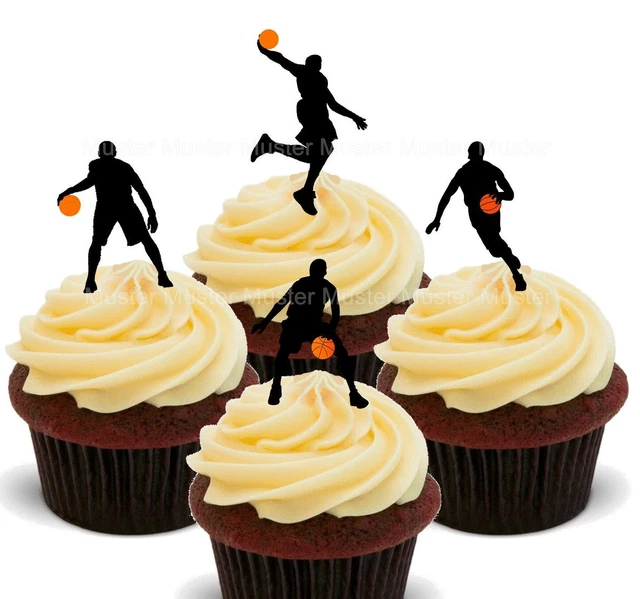 36 Stück Basketball-Cupcake-Topper – Deko Für Sport-Party, Geburtstag Oder Gender Reveal (bunt, 6 Motive)