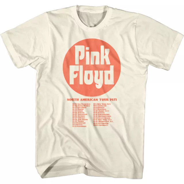 PINK FLOYD NORTH American Tour Dates 1971 Men's T Shirt Live Concert
