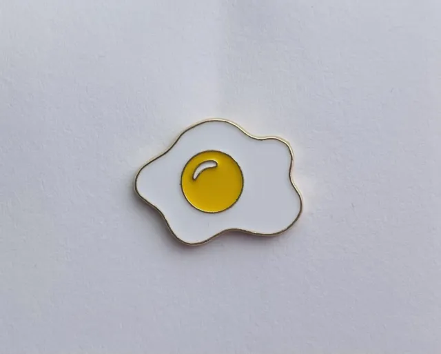 Fried Egg Enamel Pin Badge Gift School Blazer Bag Tie Fun Unique