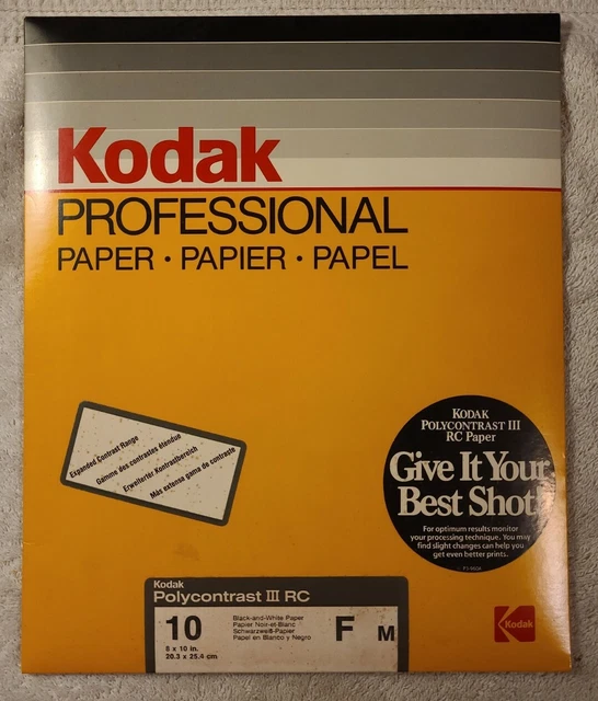 Kodak Professional 8x10 Polycontrast III RC F Photo Paper 10ct Exp 1970s?