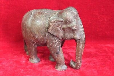 Wooden Elephant Figure  Hand Carved Old Vintage Antique Rare Home Decor PL-52