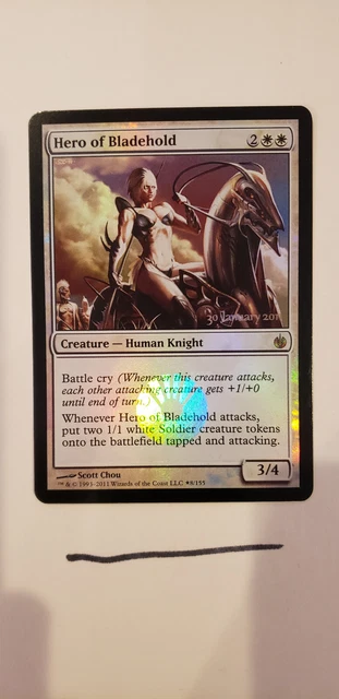 MTG Hero of Bladehold x1 Mirrodin Besieged LP Foil Pre-Release