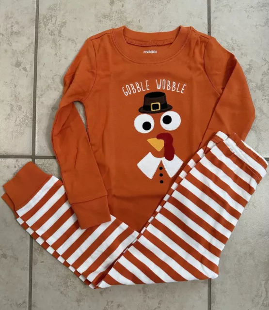 Gymboree Boy Girl Size 5 Gobble Wobble Turkey Gymmies Pajamas NWT Thanksgiving.