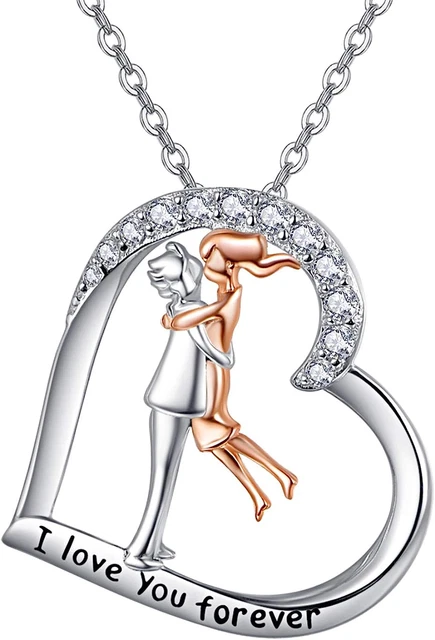 Valentines Day Gifts Hug Necklace Couple S925 Sterling Silver I Love You Forever